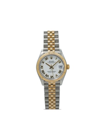 Rolex - pre-owned Datejust 31mm - women - stainless steel/18kt Yellow Gold - One Size - White