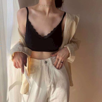 美背文胸女新款韓版防走光無鋼圈內衣吊帶網紅裹胸聚攏抹胸潮1入