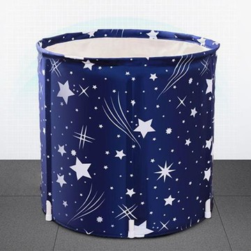 廠家直供浴桶批發支架浴桶家用折疊藍色星空折疊浴桶泡澡桶