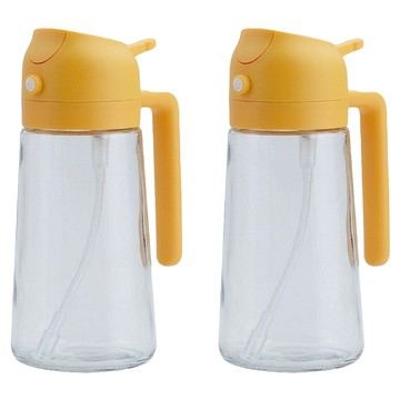 Reddot 紅點生活 倒噴兩用控量玻璃油瓶 暖暮黃  470ml  2個