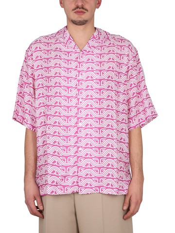 gcds monogram waved shirt