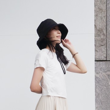 日本中初 接觸涼感大帽檐抗UV遮陽帽