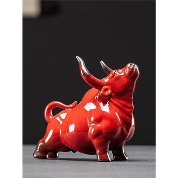 牛陶瓷牛氣沖天中式家居桌面玄關飾品吉祥物現代牛擺件辦公室