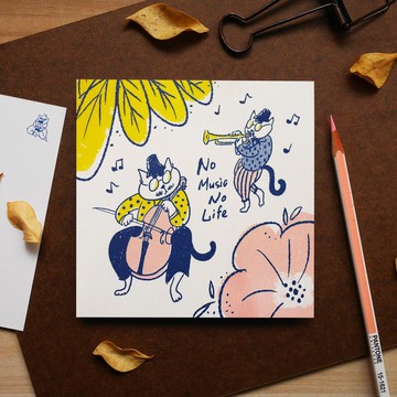 貓大叔 ∕ No Music No Life 明信片