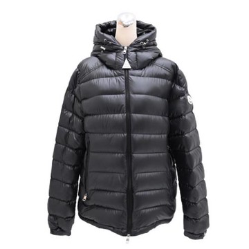 MONCLER 經典品牌雙向拉鍊/雙層連帽羽絨外套.黑