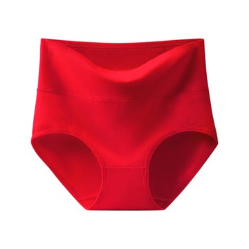 雅鹿女士內褲純棉高腰大紅色三角褲衩大碼透氣收腹提臀2024冬棉質