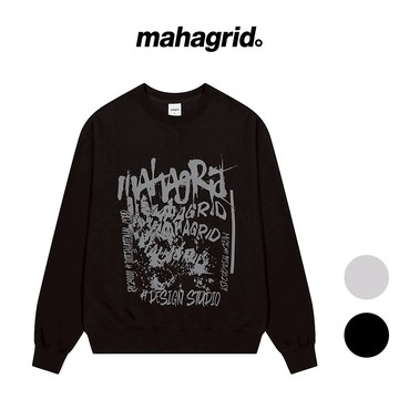 [MAHAGRID] 塗鴉經典 LOGO圓領衛衣_韓國風格_男女共穿CORP SWEATSHIRT