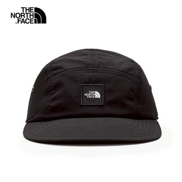 【官網特降】The North Face北面男女款黑色LOGO刺繡布標休閒五分帽｜7WHBJK3