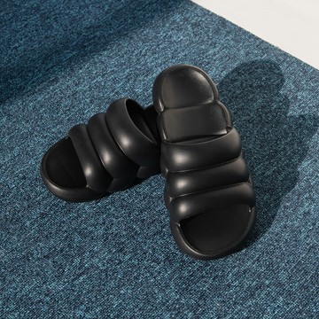 Healing Spot 馬卡龍雲朵厚底室內拖鞋 40~41  250~255mm  黑色  1雙