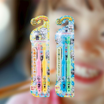 【日系報馬仔】日本 DENTALPRO 豆腐人 兒童 牙刷 2支 孩童 幼童 刷牙 口腔護理 牙齒保健 DS027971