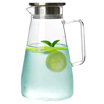 日本FOREVER 耐熱玻璃把手水壺  透明色 + 不鏽鋼色  1.8L  1個  12 x 12 x 23.5cm  1.8L  630g