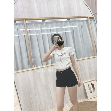現貨24HR出貨🚚忍不住入手｜質感蝴蝶結🎀 韓系側抓皺抽繩微短版上衣 T恤  涼感 休閒 小心機LALANA實拍🧦