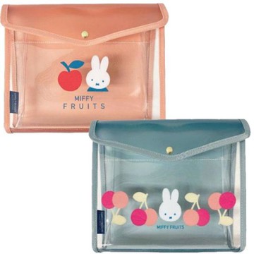 小禮堂 Miffy 米飛兔 透明上掀式收納包 (水果款)