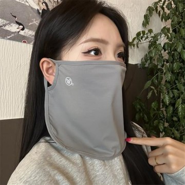 2025新款夏季冰絲防曬面罩女薄款透氣防紫外線騎車護頸遮陽面紗