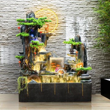客廳家居流水擺件循環水景假山噴泉造景落地餐廳水幕墻水池加濕器