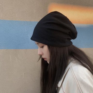 冬天帽子女自留網紅日系百搭包頭帽秋冬護耳保暖針織堆堆頭巾帽男