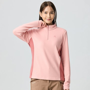 【網路專屬款】女款經典保暖拉鍊衫(A8PS2569W淺粉深粉/親膚柔軟/立領保暖)