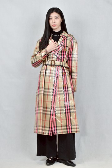 (XS（含）以下) burberry棕色防水綁帶外套