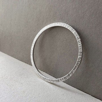 日冕 手工鍛敲銀手環-純銀 基本款/圓滿版