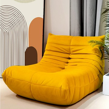 北歐創意網紅毛毛蟲懶人沙發現代簡約布藝單人沙發椅togo休閑躺椅