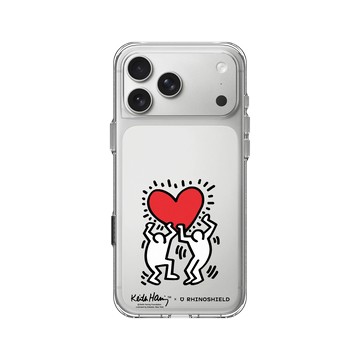 iPhone 17 Pro Max Clear Case（相機按鈕） 透明 - Keith Haring - 愛心