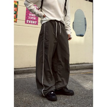 VOYEZ｜🇰🇷垂墜立體滾邊運動長褲｜修飾腿型・日常百搭