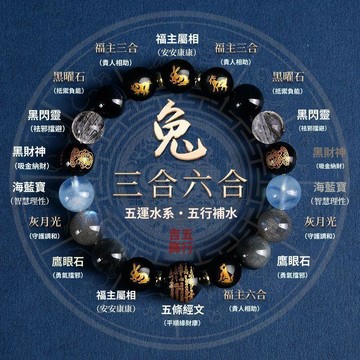 🥇隔日達出💎2026年五行十二生肖轉運手串水晶三合六合手鍊男女款新年招財禮物