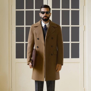 【型男紳裝】頂奢 DOUBLE-FACE 雙面呢 手工 100%羊毛 馬球大衣  POLO COAT 澳毛雙排扣馬球大衣