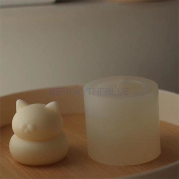 乖乖貓咪雪人香薰蠟燭烘焙巧克力石膏居家擺件手工diy硅膠模具