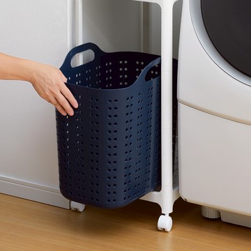 日本 squ+ Volca 日製加高隙縫型手提洗衣籃 L - 白