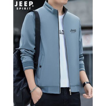 吉普JEEP外套男夾克春秋新款商務休閑立領茄克中青年大碼時尚男裝