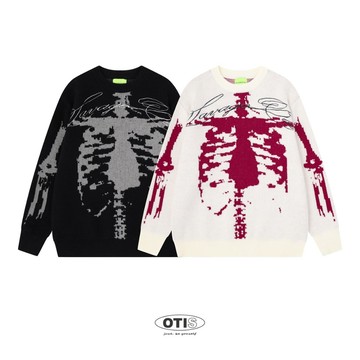 【OTIS】 「現貨速出」X-Ray 風格 骷髏 毛衣 寬鬆 落肩 復古 美式 街頭