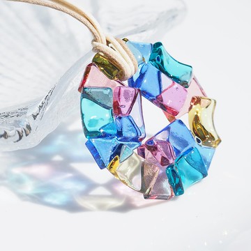 玻璃萬花筒項鍊【櫻花粉彩】(預約製作)