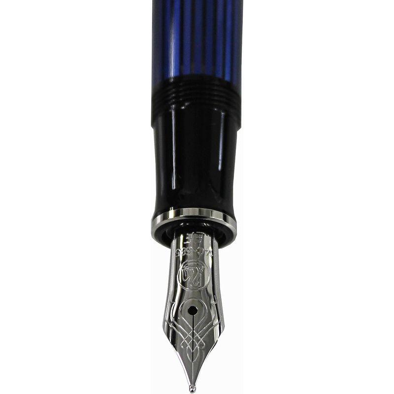 ペリカン 万年筆 EF 極細字 ブルー縞 スーベレーン M405 正規輸入品