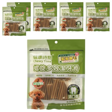 Chewy Time 健康時刻 全犬螺旋雙效無穀潔牙骨 無添加防腐劑  鱉蛋爆毛  120g  6包
