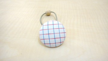 手感布包釦髮束 紅藍格子