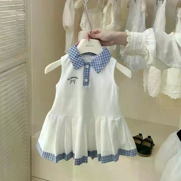 甜美可愛~新款女童連衣裙兒童夏裝洋氣女孩公主學院裙子夏季寶寶背心裙 夏季連衣裙 女童洋裝 可愛公主裙 中小童夏裝