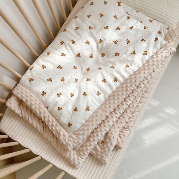 bebehome 居家生活 柔軟親膚顆粒安撫毯 加厚款  點點小熊  200 x 150cm