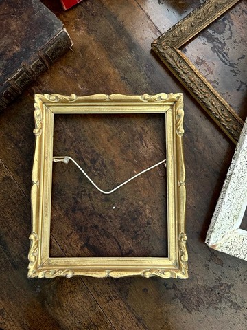 50197-迷人法國古董藝術畫框裸框 (框32.5x27.5/畫27.5x22.5cm)