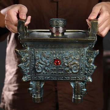 (免運)仿青銅陶瓷空酒瓶復古密封酒壺3斤5斤禮盒神獸鼎酒壇酒罐窖藏