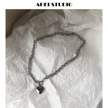 choker版嘻哈女暗黑街心生心形少女骨潮