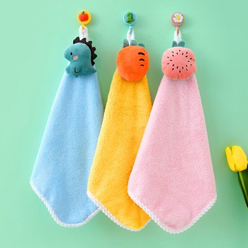 擦手巾 可掛式柔軟吸水速干家用衛生間擦手布 兒童擦手毛巾搽手帕巾【淘夢屋】