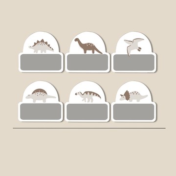 姓名貼紙 耐高溫 防水姓名貼 恐龍系 4