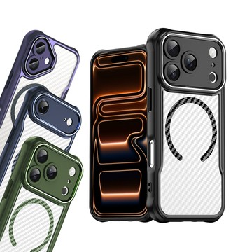 RUGGED SHIELD 領先Pro iPhone 17/17 Air/17 Pro/17 Pro Max 鋁合金鏡頭框 碳纖紋磁吸防摔殼 手機殼