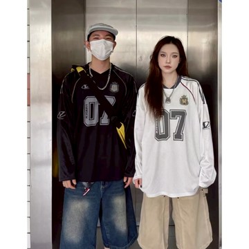 ☆LimeLight☆ VIORSEM 長袖 球衣 運動風 數字球衣 數字 07 美式復古 網眼 VIO-T002