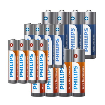 【蝦皮直營特選】PHILIPS 飛利浦 碳鋅/鹼性電池 3號/4號 4入組 台灣公司貨 超鹼 電池 乾電池 現貨