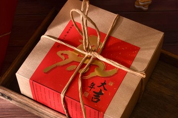 【禾果】新年快樂綜合果乾果茶手提伴手禮盒-馬年大吉-卡其色禮盒