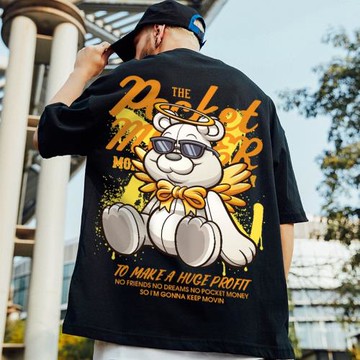 港風ins潮牌寬松短袖T恤男胖子oversize日系潮流原宿bf風體恤上衣