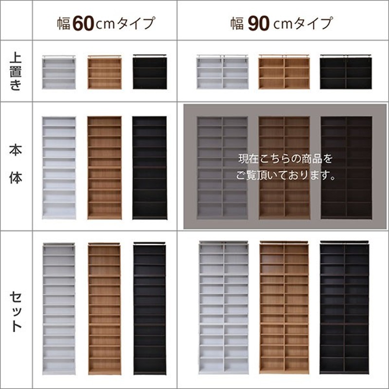 1cmピッチ薄型本棚 幅90 本体のみ 文庫本 ラック 壁面収納 おしゃれ