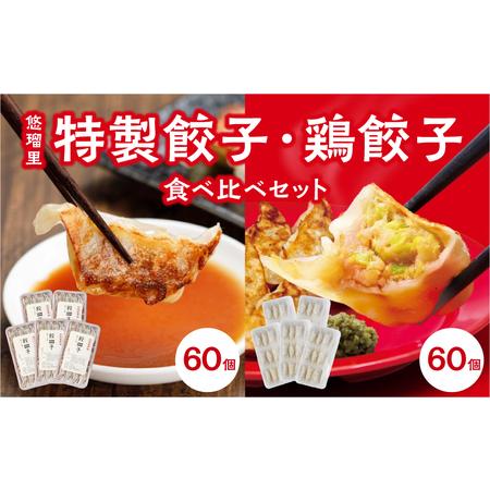 ふるさと納税 悠瑠里特製餃子60個鶏餃子60個 食べ比べセット 餃子 ぎょうざ 惣菜 宮崎県宮崎市